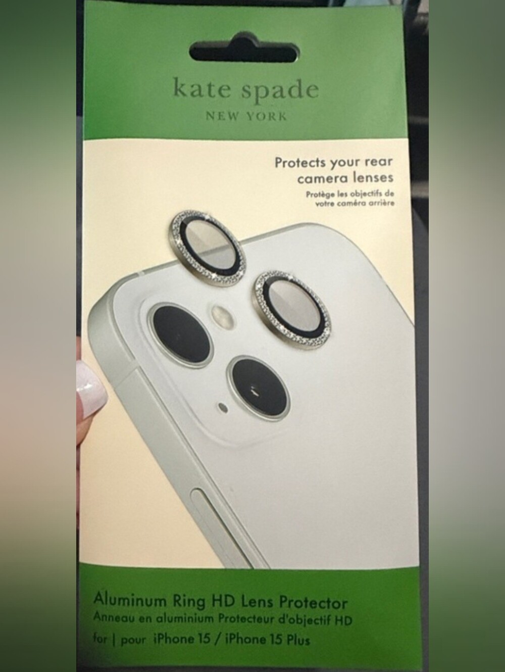 kate spade Silver Rhinestone Aluminum Ring Camera Lens Protectors